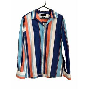 PAUL‎ FREDRICK Shirt Sz M  Multicolor striped dress Shirt Slim fit